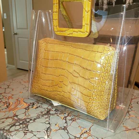 Embossed Leather Trimmed Staud Handbag - Picture 8 of 11